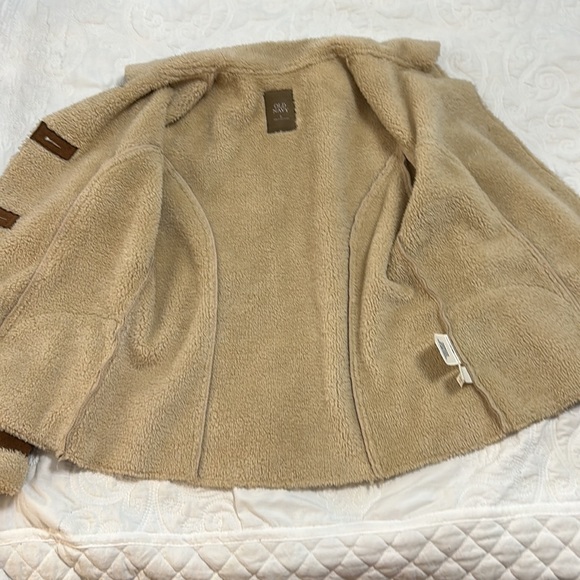Suede Feel Sherpa Lined Coat - Picture 3 of 6